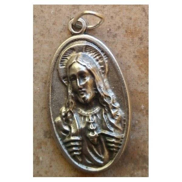 Large Sacred Heart medal - silver